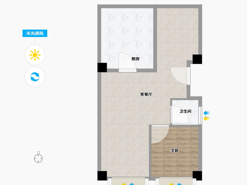 河北省-保定市-卓悦中心-76.92-户型库-采光通风