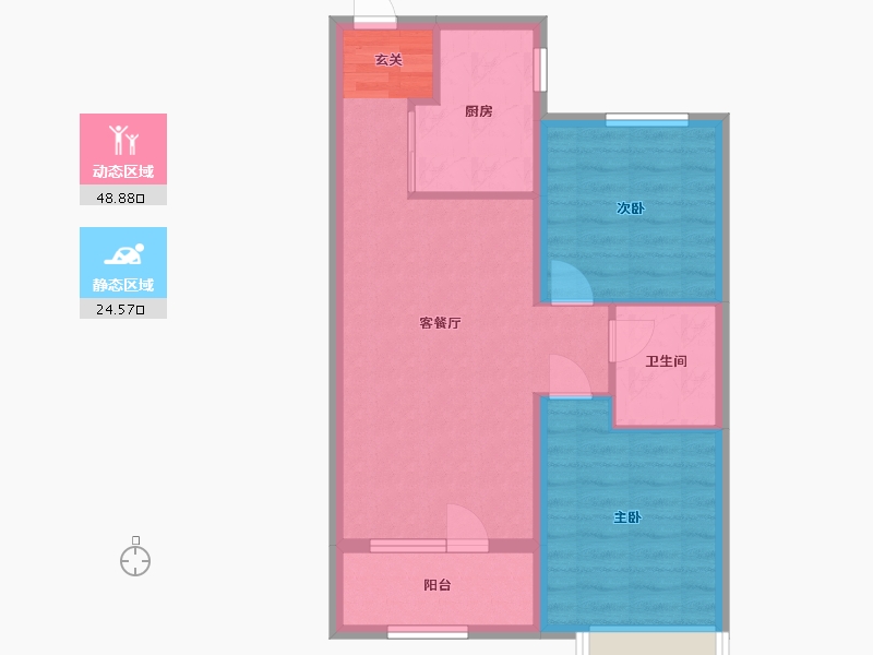 河北省-廊坊市-富田四季花园-65.61-户型库-动静分区