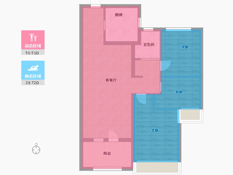 河北省-廊坊市-富田四季花园-71.20-户型库-动静分区