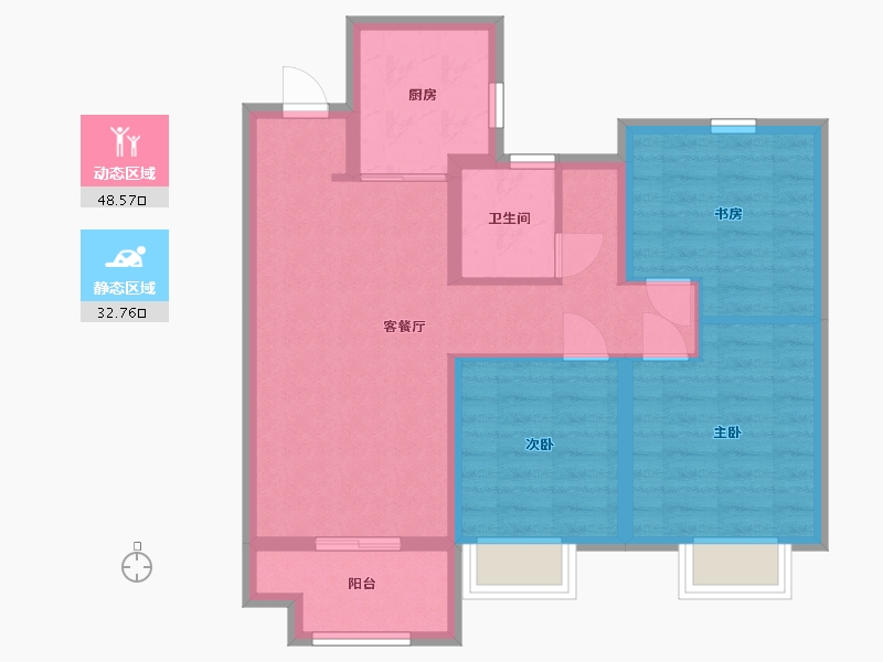 山东省-烟台市-新力珑湾-72.00-户型库-动静分区