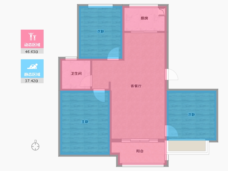 山西省-临汾市-汾河上园-74.75-户型库-动静分区