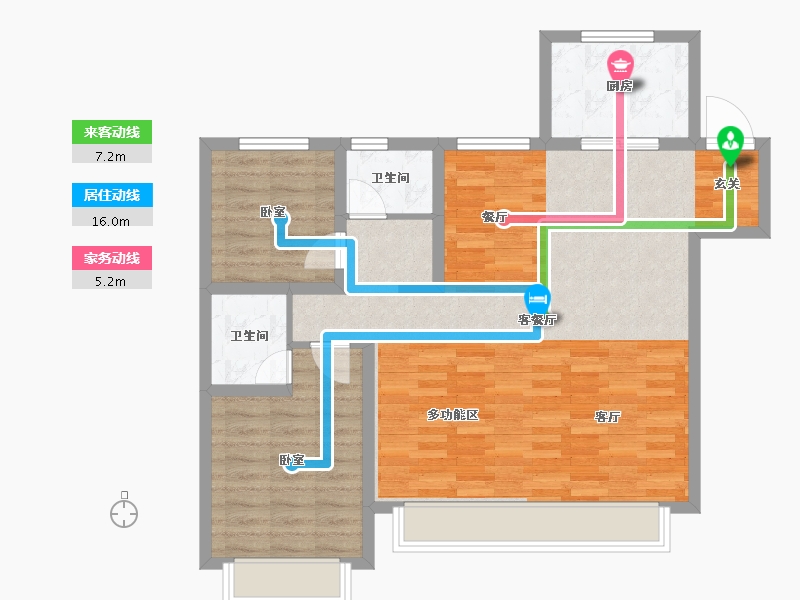 内蒙古自治区-包头市-吾悦桃李郡-87.01-户型库-动静线