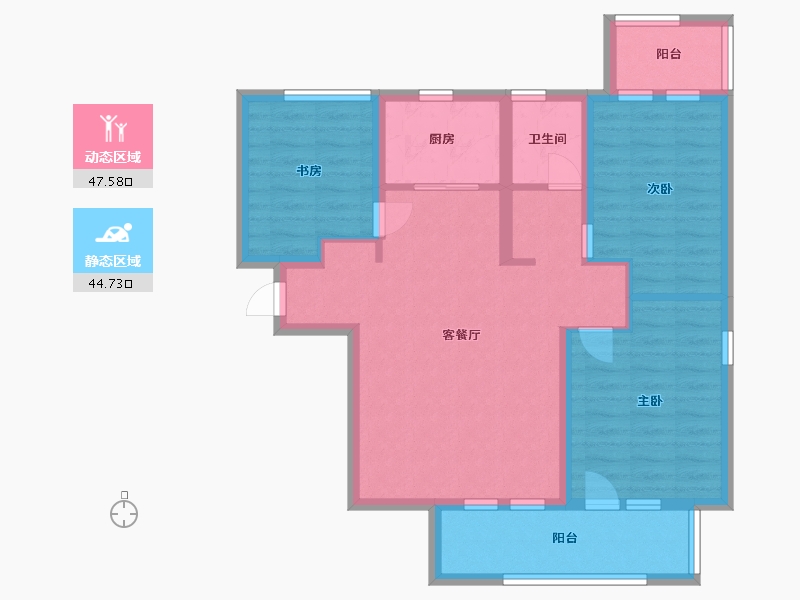 河北省-廊坊市-阿尔卡迪亚廊坊大学城-81.80-户型库-动静分区