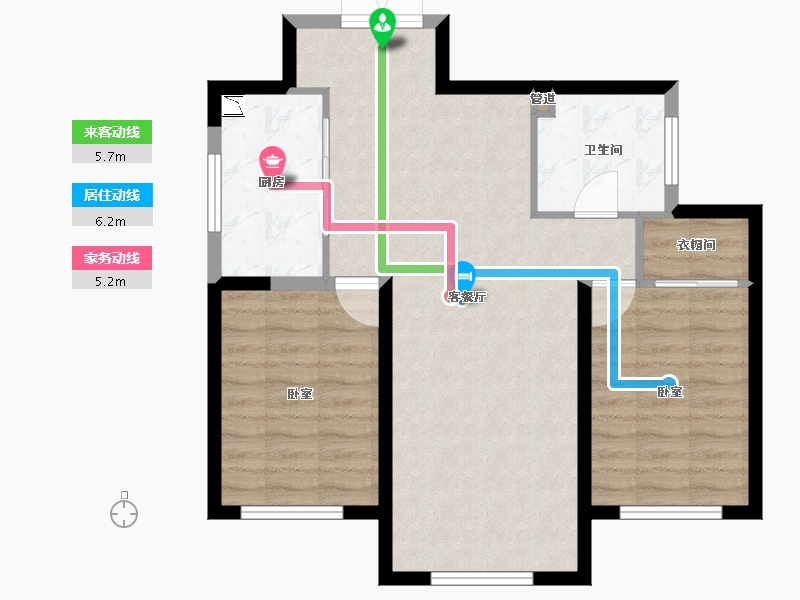 山西省-大同市-御龙庭三期-71.75-户型库-动静线