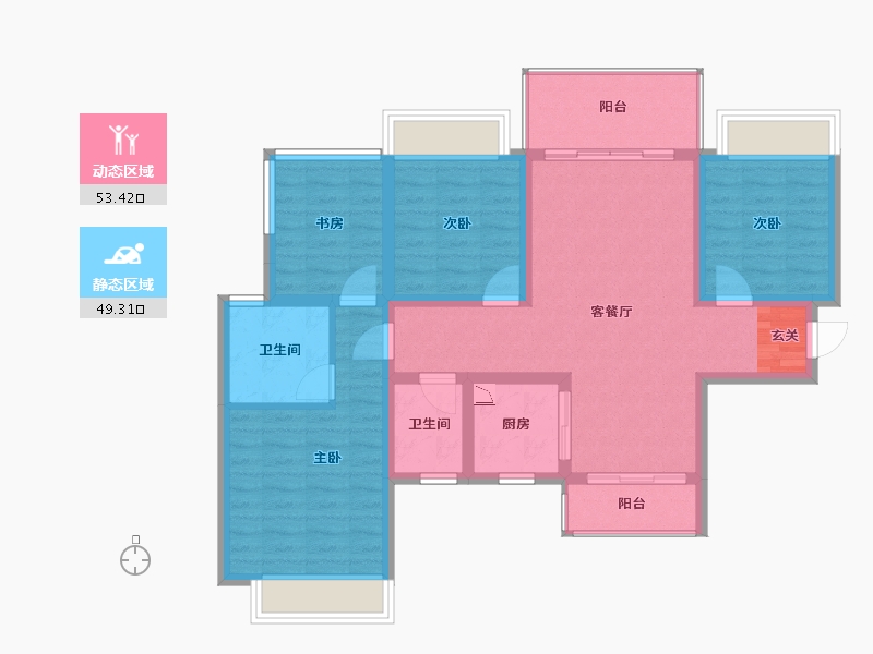 广西壮族自治区-柳州市-彰泰江与城-91.02-户型库-动静分区