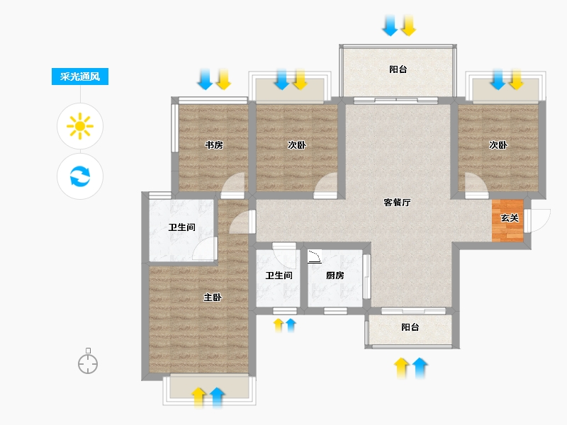 广西壮族自治区-柳州市-彰泰江与城-91.02-户型库-采光通风