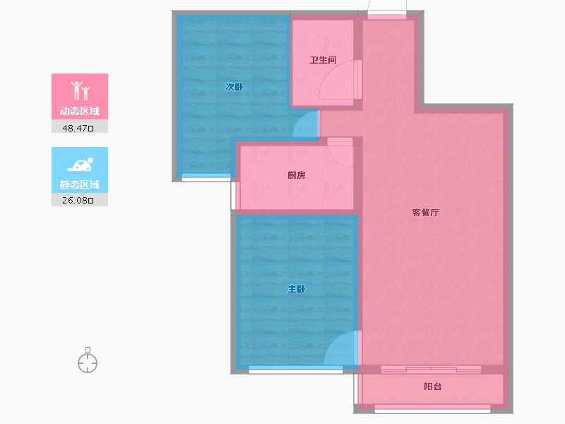 河北省-承德市-金牛山庄牛津郡-66.37-户型库-动静分区