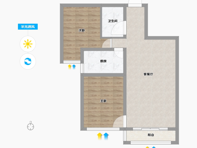 河北省-承德市-金牛山庄牛津郡-66.37-户型库-采光通风