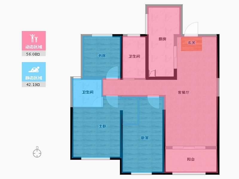 云南省-昆明市-红星天铂-89.15-户型库-动静分区