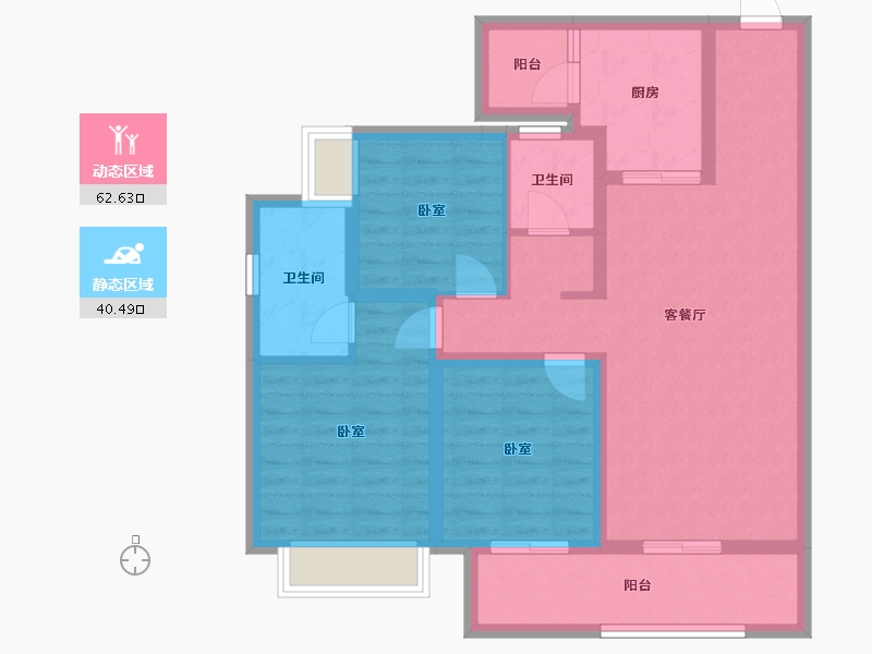 云南省-昆明市-龙湖天璞-91.20-户型库-动静分区