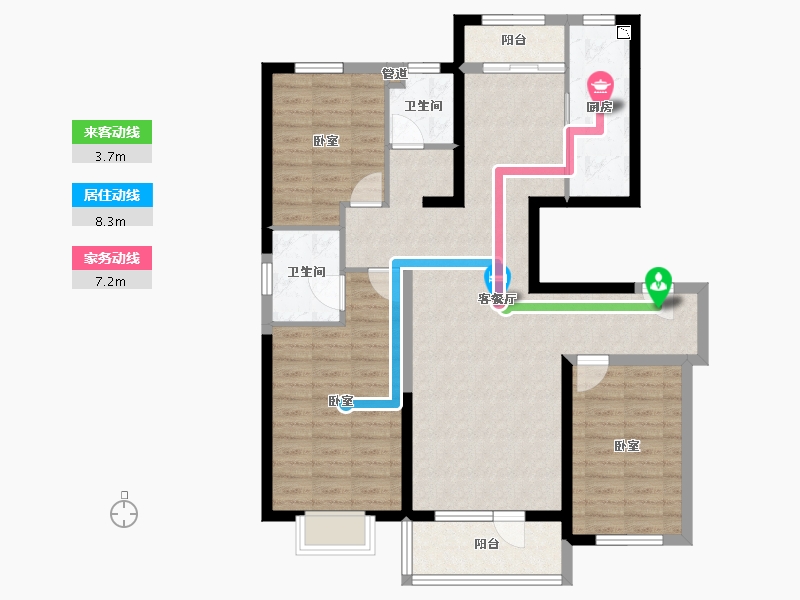 山西省-大同市-兴云华庭-106.30-户型库-动静线