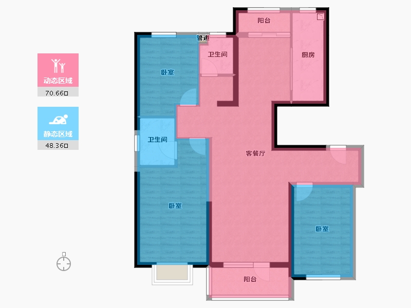 山西省-大同市-兴云华庭-106.30-户型库-动静分区