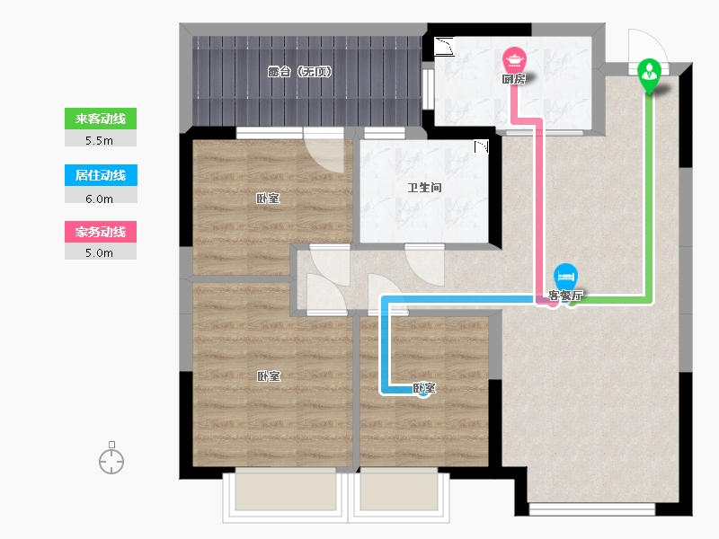 内蒙古自治区-呼和浩特市-呼和浩特恒大御府-75.09-户型库-动静线