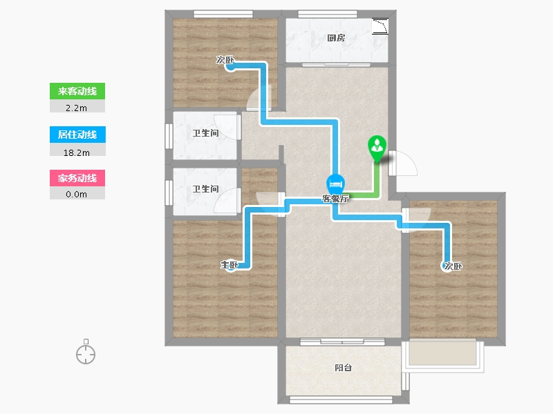 山西省-临汾市-汾河上园-83.96-户型库-动静线