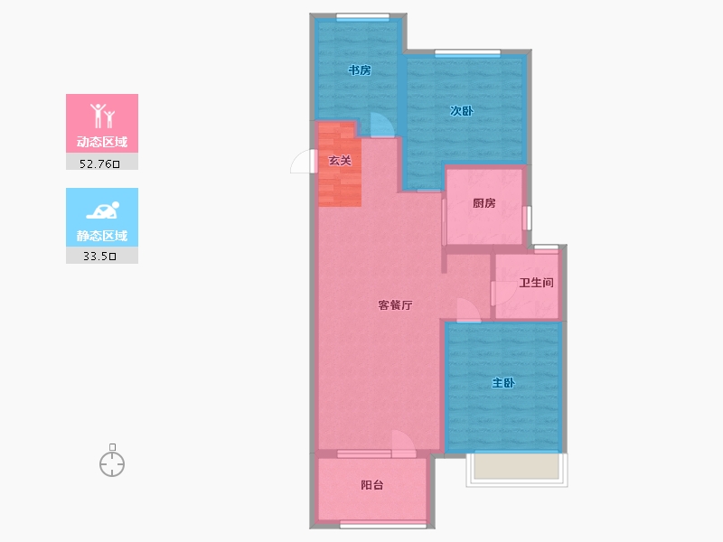 河北省-廊坊市-富田四季花园-76.80-户型库-动静分区