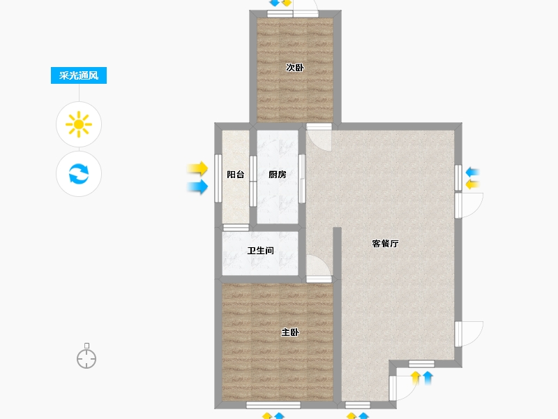 河北省-廊坊市-牛驼温泉孔雀城-77.60-户型库-采光通风