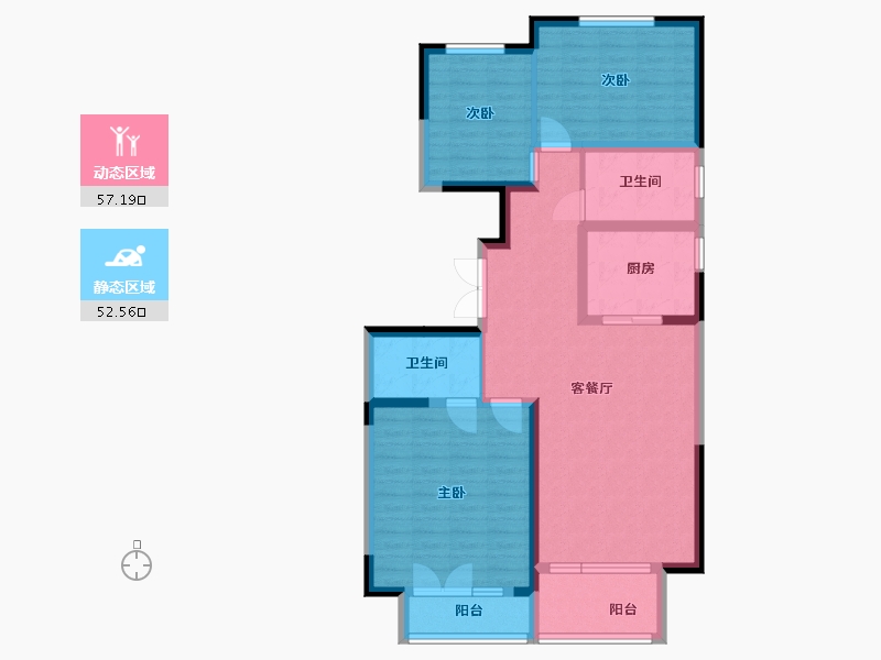 河北省-廊坊市-新绎上水颐园-97.85-户型库-动静分区