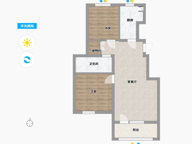 河北省-廊坊市-首开国风悦府-61.22-户型库-采光通风