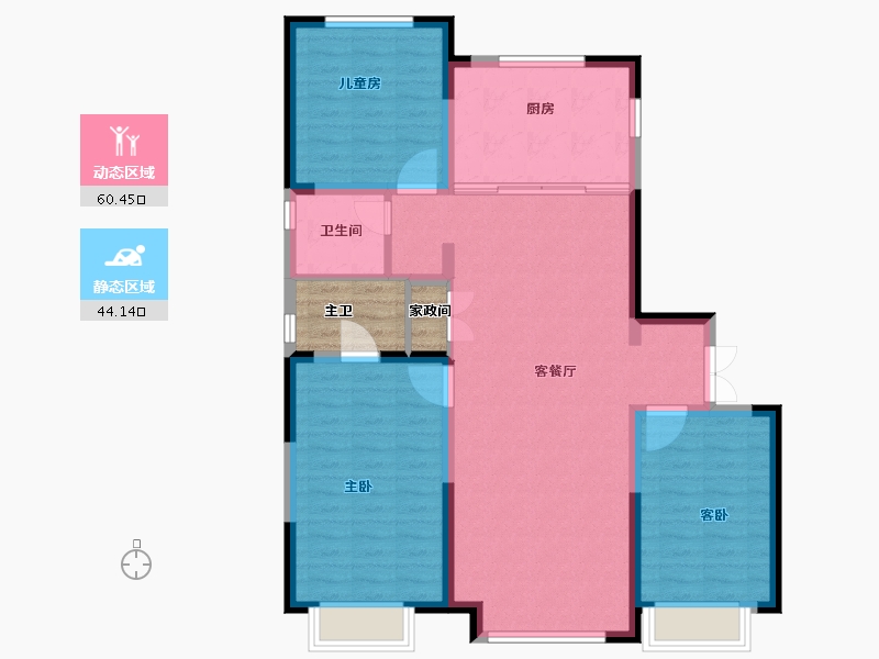 内蒙古自治区-包头市-万科翡翠都会-100.00-户型库-动静分区