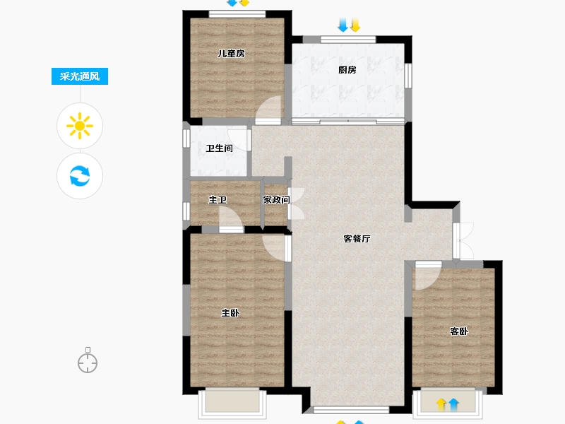 内蒙古自治区-包头市-万科翡翠都会-100.00-户型库-采光通风