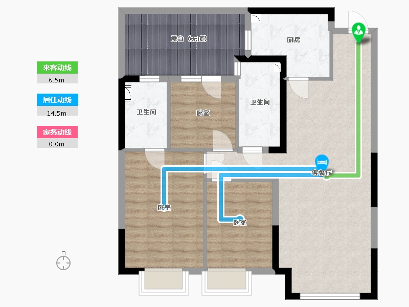 内蒙古自治区-呼和浩特市-呼和浩特恒大御府-93.98-户型库-动静线