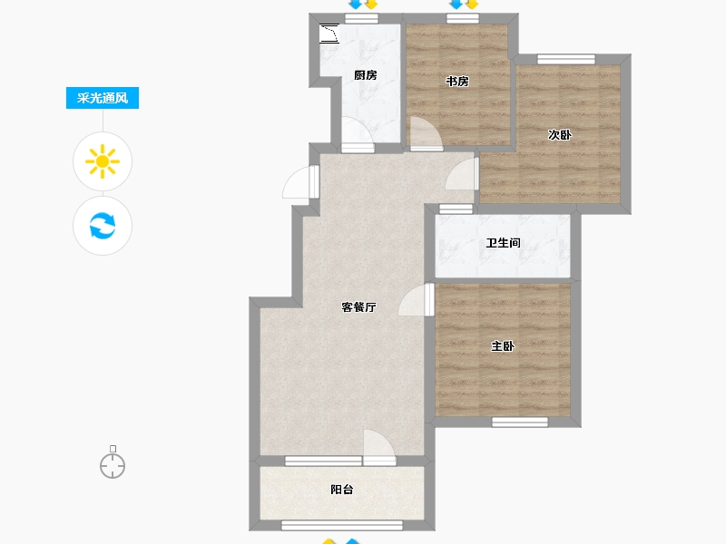 河北省-廊坊市-首开国风悦府-69.02-户型库-采光通风