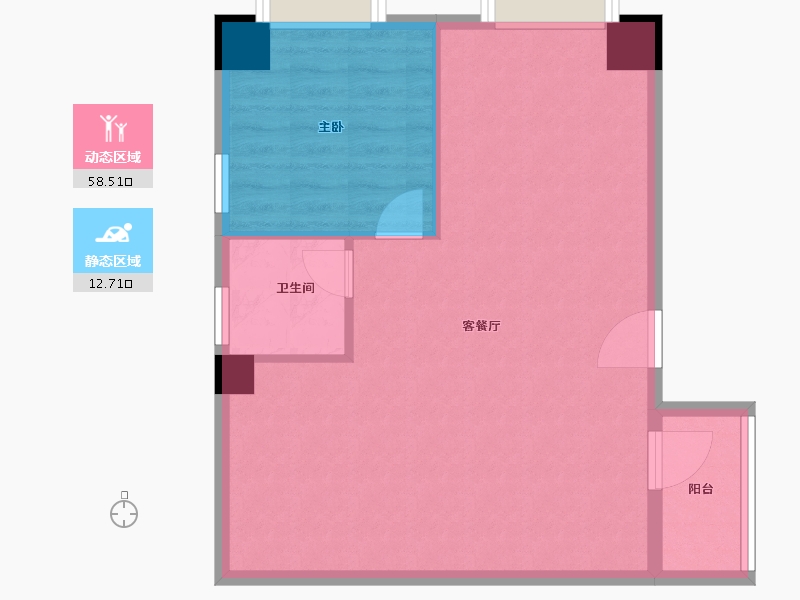 河北省-保定市-卓悦中心-64.57-户型库-动静分区