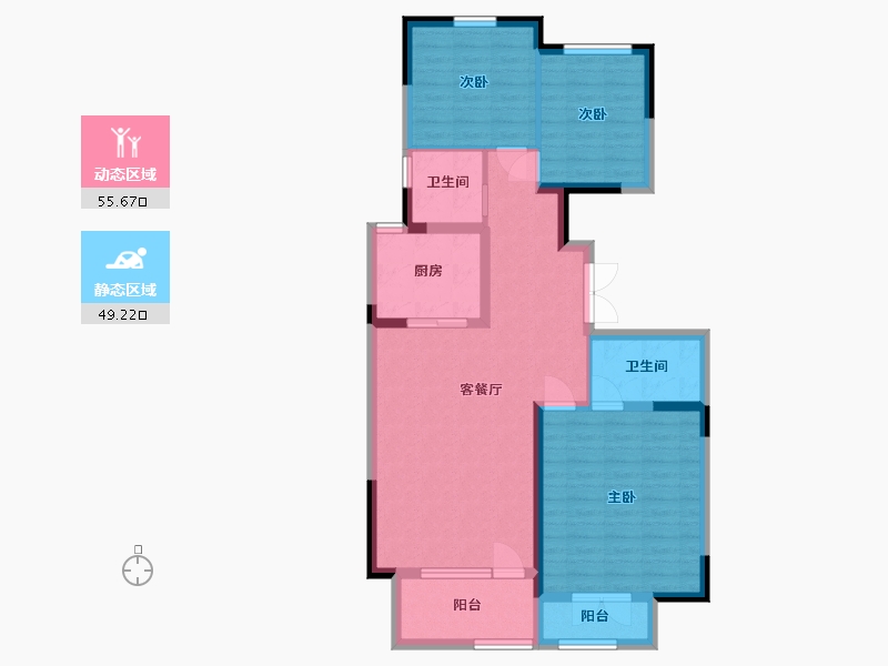 河北省-廊坊市-新绎上水颐园-93.82-户型库-动静分区