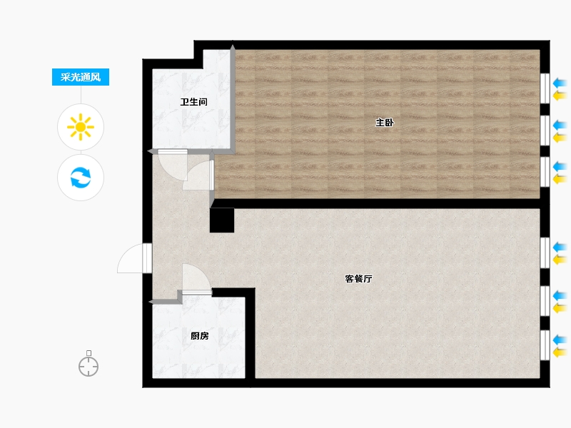 内蒙古自治区-呼和浩特市-巨华·巨宝大厦-86.07-户型库-采光通风