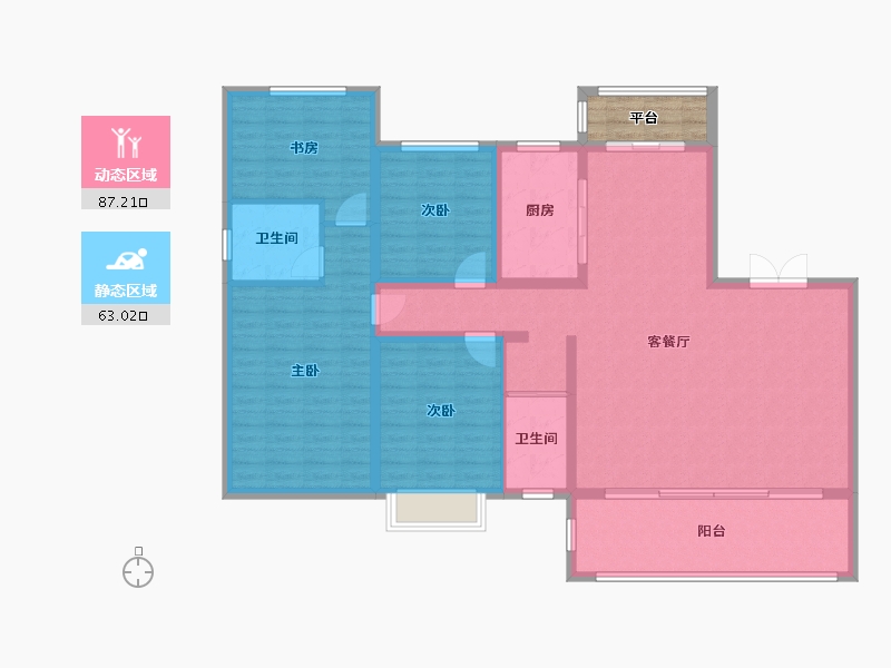 山西省-临汾市-汾河上园-140.70-户型库-动静分区