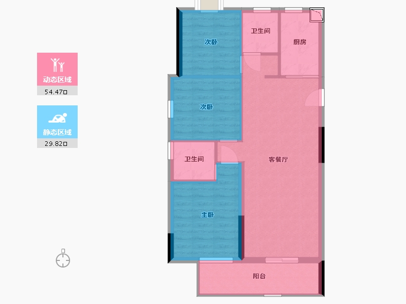 湖北省-武汉市-东原阅境-76.38-户型库-动静分区