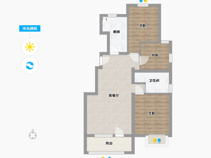 河北省-廊坊市-首开国风悦府-67.18-户型库-采光通风