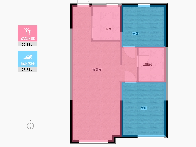 内蒙古自治区-呼和浩特市-恒大·养生谷-69.00-户型库-动静分区