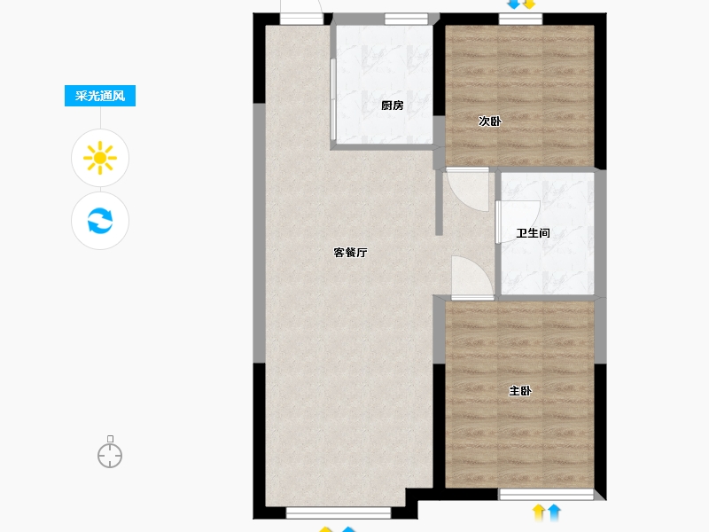 内蒙古自治区-呼和浩特市-恒大·养生谷-69.00-户型库-采光通风