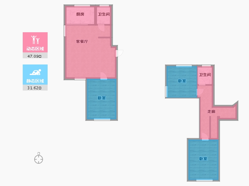 内蒙古自治区-呼和浩特市-世纪青城-69.00-户型库-动静分区