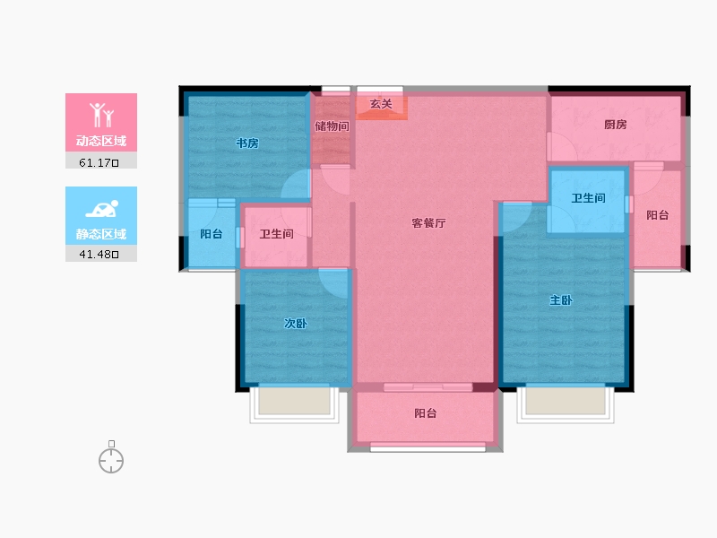 云南省-曲靖市-安厦名品里-91.55-户型库-动静分区