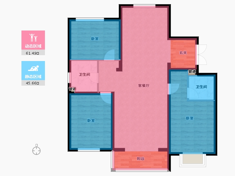 山西省-大同市-建龙平城府-96.80-户型库-动静分区