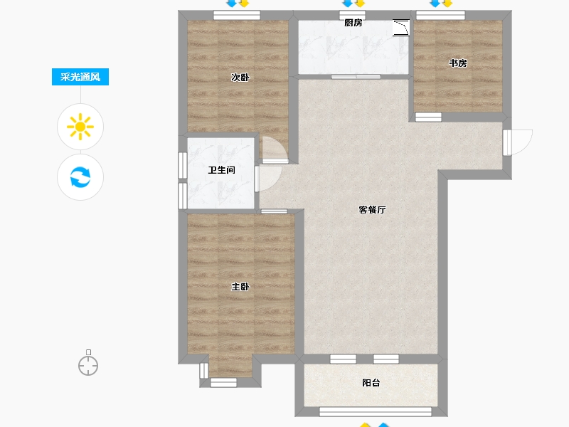 河北省-廊坊市-首开国风悦府-68.00-户型库-采光通风