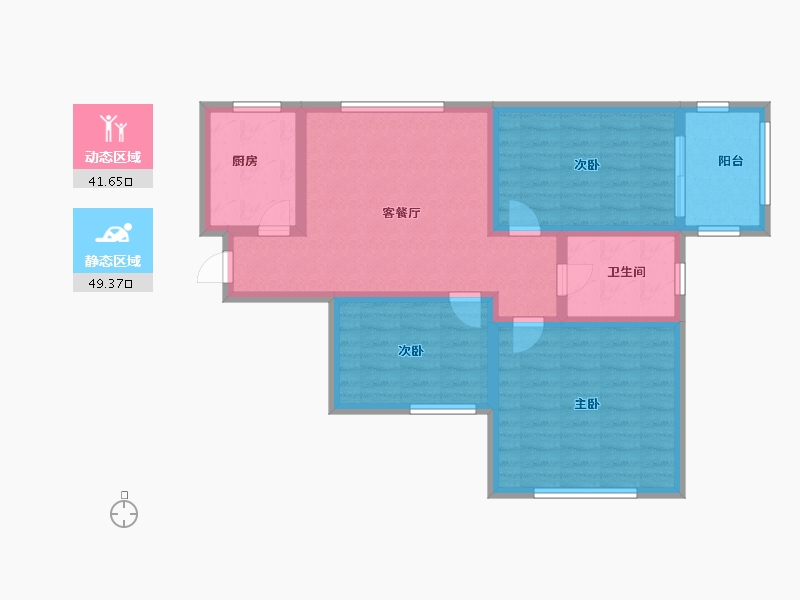 山西省-临汾市-河畔丽景-80.60-户型库-动静分区