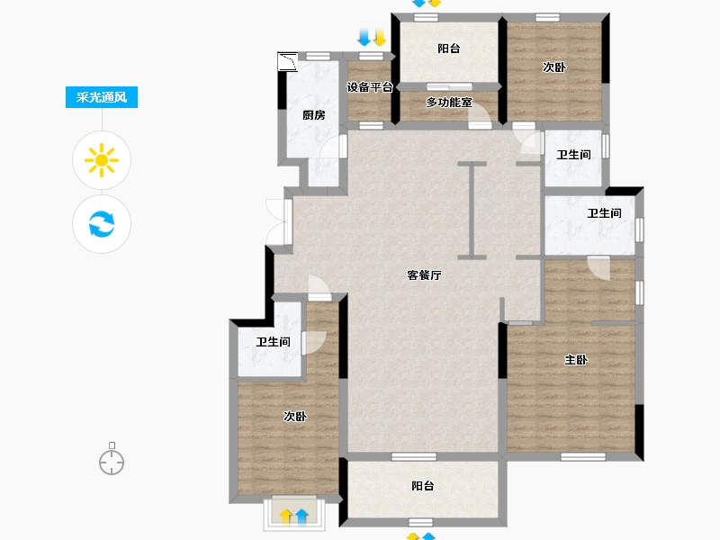 安徽省-合肥市-金隅南七里-139.00-户型库-采光通风