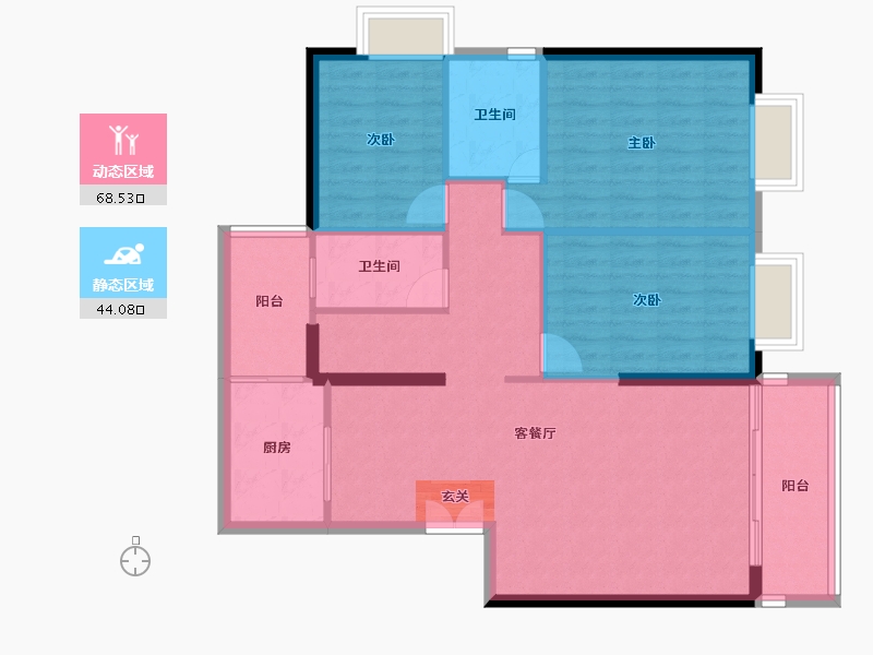 云南省-曲靖市-紫金新景-102.63-户型库-动静分区