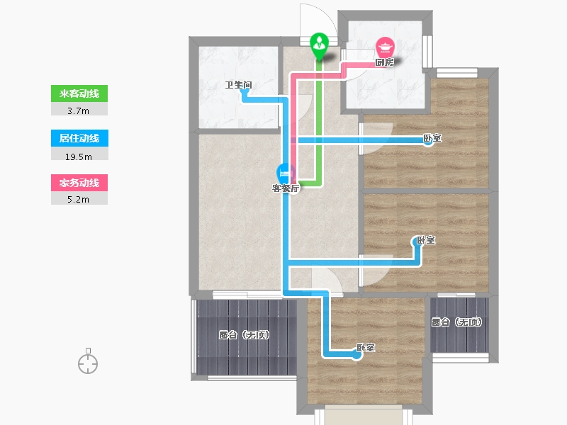 山西省-太原市-天朗美域-56.25-户型库-动静线