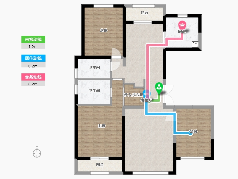 河北省-廊坊市-俪景嘉园-109.29-户型库-动静线