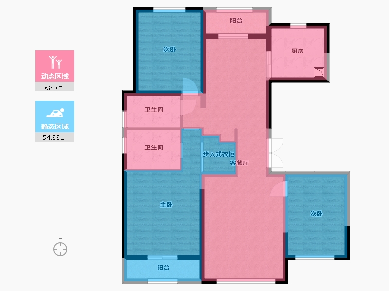 河北省-廊坊市-俪景嘉园-109.29-户型库-动静分区