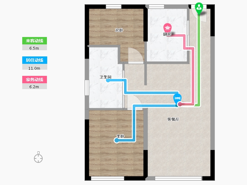 内蒙古自治区-呼和浩特市-恒大·养生谷-66.00-户型库-动静线