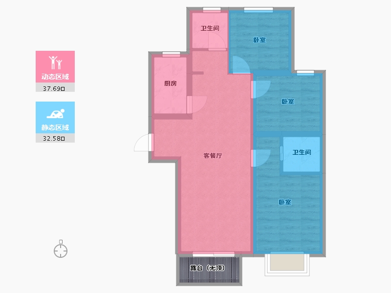 山西省-太原市-天朗美域-65.44-户型库-动静分区