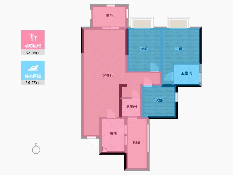 四川省-资阳市-长城·城南壹号-86.44-户型库-动静分区