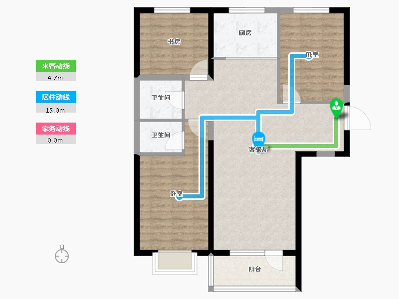 山西省-大同市-兴云华庭-88.02-户型库-动静线