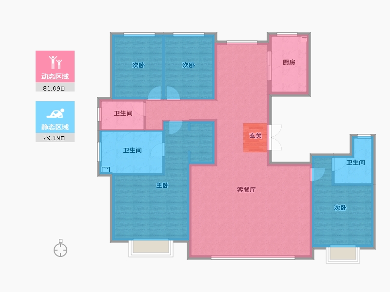 河北省-唐山市-中冶德贤华府-145.20-户型库-动静分区