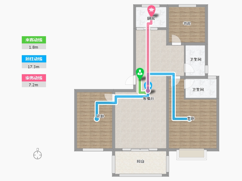 山西省-临汾市-朱雀·翰文苑-131.80-户型库-动静线